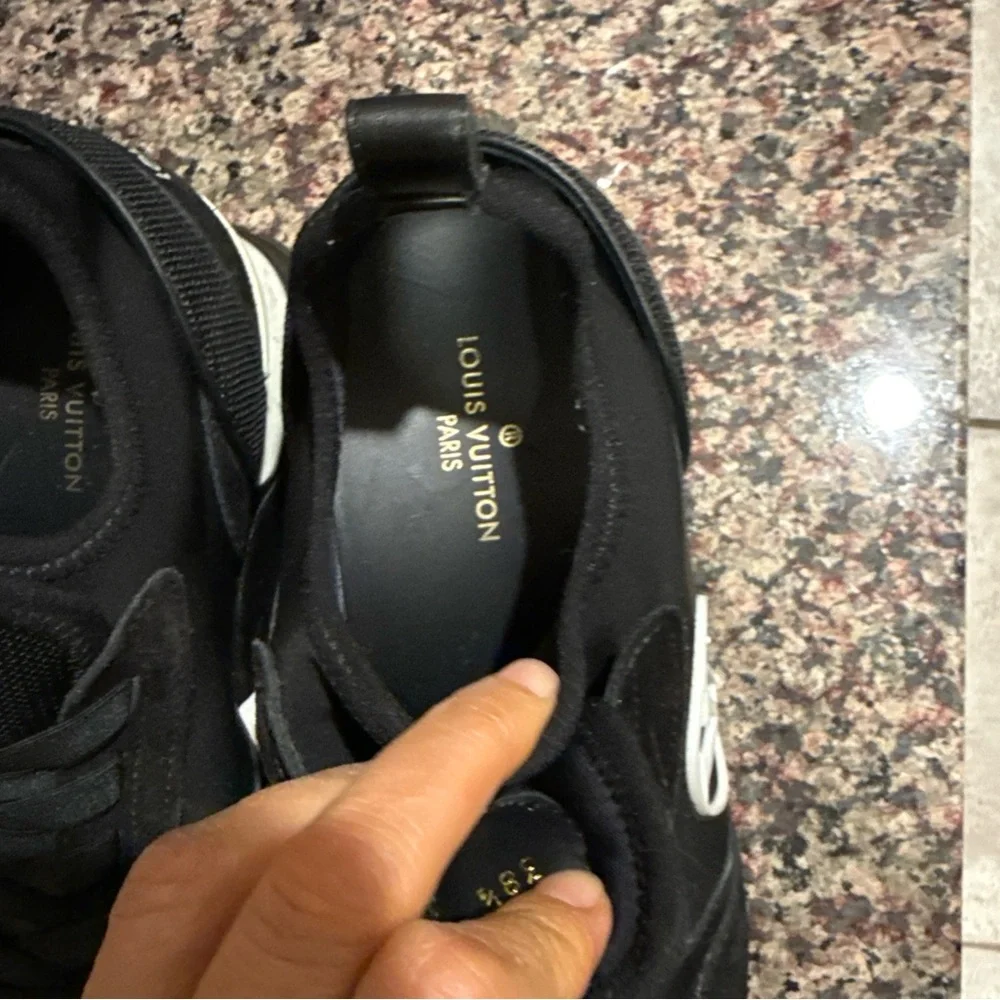 Louis Vuitton Black and White Run Away Sneakers - Picture 6 of 11